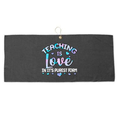 Teaching Is Love In It's Purest Form Large Microfiber Waffle Golf Towel