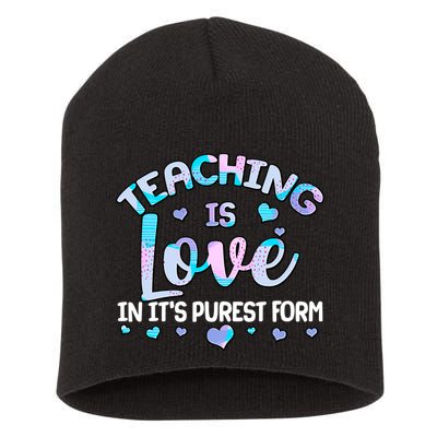 Teaching Is Love In It's Purest Form Short Acrylic Beanie