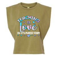 Teaching Is Love In It's Purest Form Garment-Dyed Women's Muscle Tee