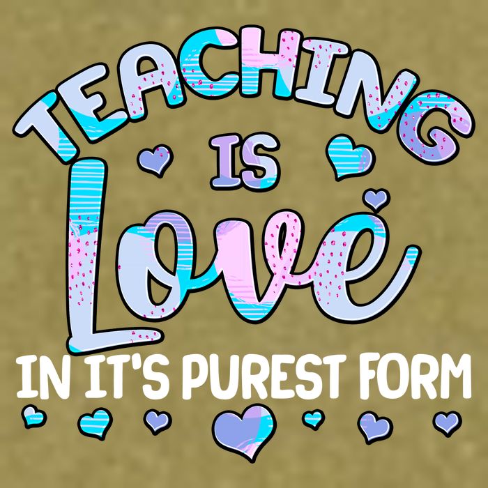 Teaching Is Love In It's Purest Form Garment-Dyed Women's Muscle Tee