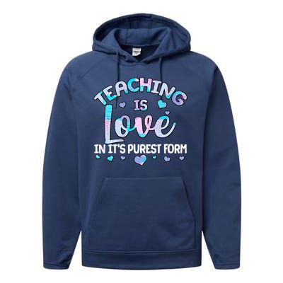 Teaching Is Love In It's Purest Form Performance Fleece Hoodie