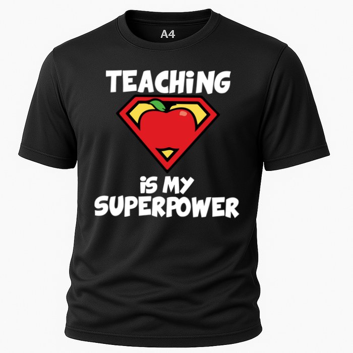 Teaching Is My Superpower Apple Crest Performance Shirt