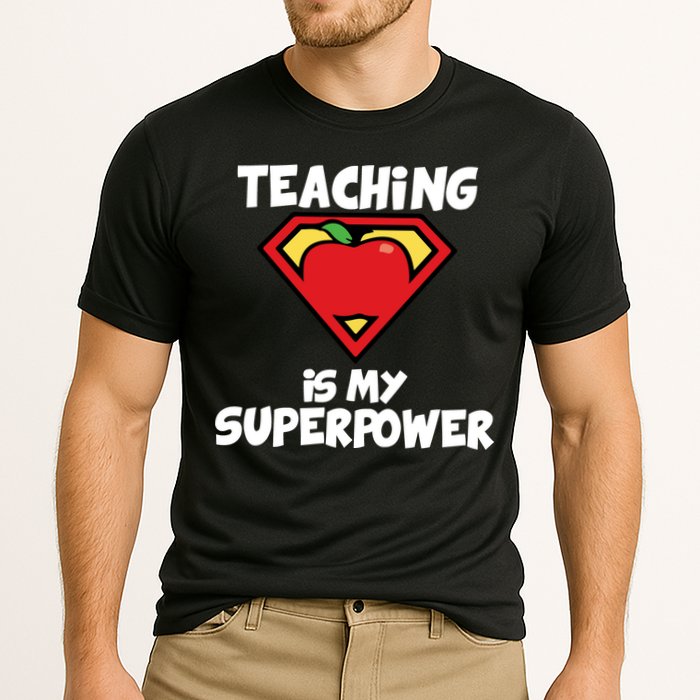 Teaching Is My Superpower Apple Crest Performance Shirt