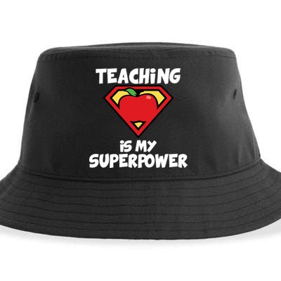 Teaching Is My Superpower Apple Crest Sustainable Bucket Hat