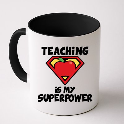Teaching Is My Superpower Apple Crest Mug
