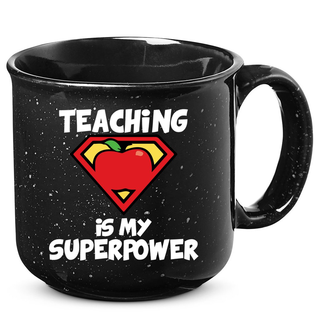 Teaching Is My Superpower Apple Crest 15oz Campfire Ceramic Mug
