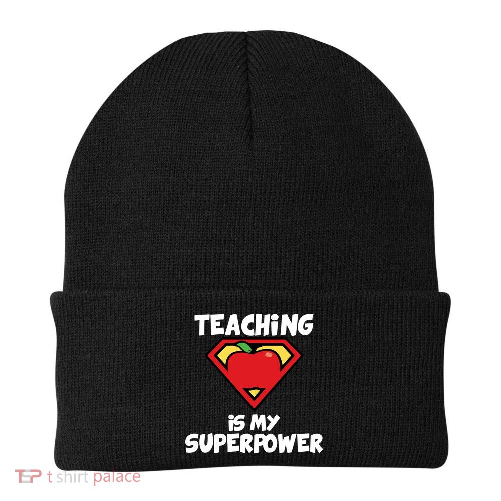 Teaching Is My Superpower Apple Crest Beanie