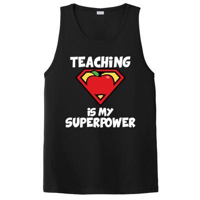 Teaching Is My Superpower Apple Crest PosiCharge Competitor Tank