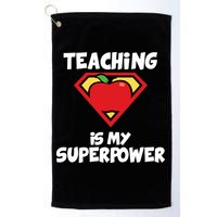 Teaching Is My Superpower Apple Crest Golf Towel