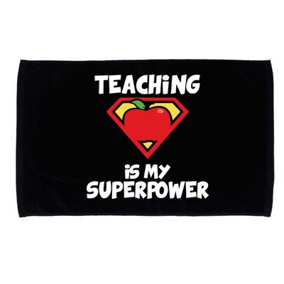 Teaching Is My Superpower Apple Crest Microfiber Hand Towel