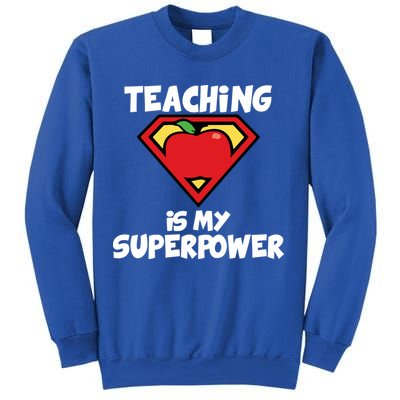 Teaching Is My Superpower Apple Crest Sweatshirt