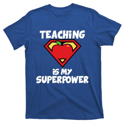 Teaching Is My Superpower Apple Crest T-Shirt