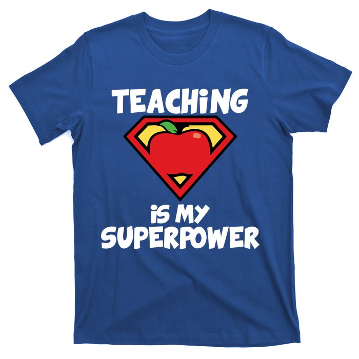 Teaching Is My Superpower Apple Crest T-Shirt