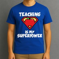 Teaching Is My Superpower Apple Crest T-Shirt