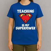 Teaching Is My Superpower Apple Crest T-Shirt