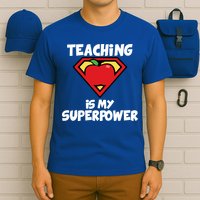 Teaching Is My Superpower Apple Crest T-Shirt