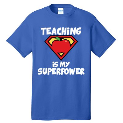 Teaching Is My Superpower Apple Crest Tall T-Shirt