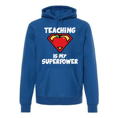 Teaching Is My Superpower Apple Crest Premium Hoodie