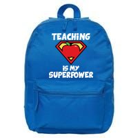 Teaching Is My Superpower Apple Crest 16 in Basic Backpack