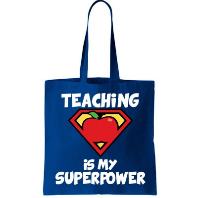 Teaching Is My Superpower Apple Crest Bag