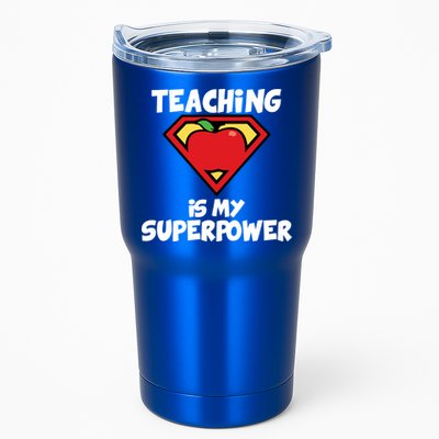 Teaching Is My Superpower Apple Crest Tumbler