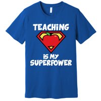 Teaching Is My Superpower Apple Crest Premium T-Shirt