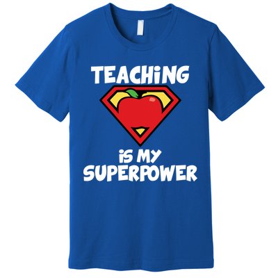 Teaching Is My Superpower Apple Crest Premium T-Shirt