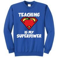 Teaching Is My Superpower Apple Crest Tall Sweatshirt