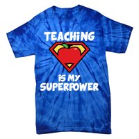 Teaching Is My Superpower Apple Crest Tie-Dye T-Shirt