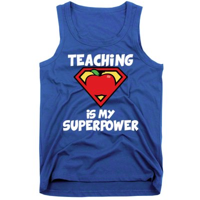 Teaching Is My Superpower Apple Crest Tank Top