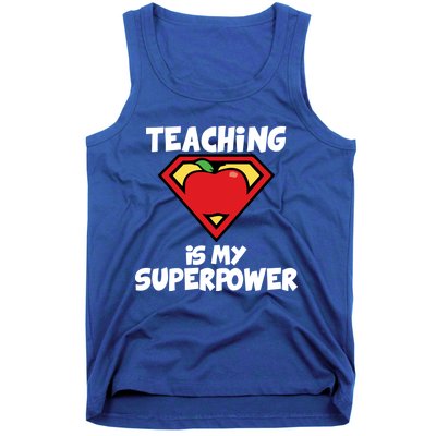 Teaching Is My Superpower Apple Crest Tank Top