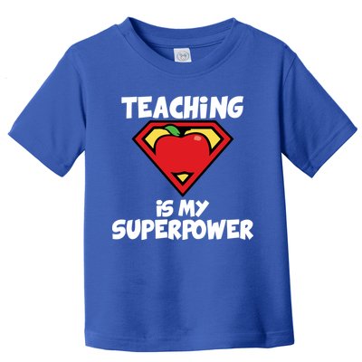 Teaching Is My Superpower Apple Crest Toddler T-Shirt
