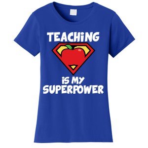 Teaching Is My Superpower Apple Crest Women's T-Shirt