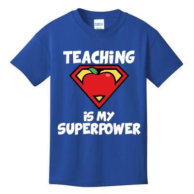Teaching Is My Superpower Apple Crest Kids T-Shirt