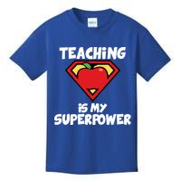 Teaching Is My Superpower Apple Crest Kids T-Shirt