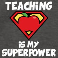 Teaching Is My Superpower Apple Crest Vector Backpack