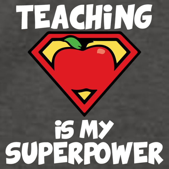 Teaching Is My Superpower Apple Crest Vector Backpack