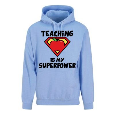 Teaching Is My Superpower Apple Crest Unisex Surf Hoodie