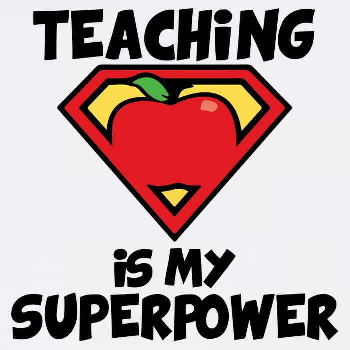 Teaching Is My Superpower Apple Crest Garment-Dyed Sweatshirt
