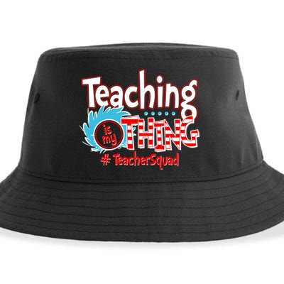 Teaching Is My Thing Teacher Squad Funny Sustainable Bucket Hat