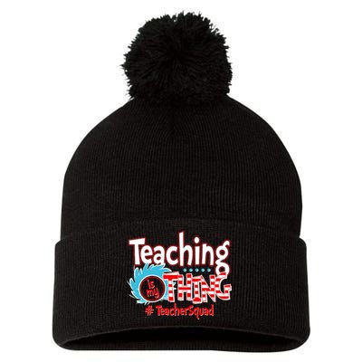 Teaching Is My Thing Teacher Squad Funny Pom Pom 12in Knit Beanie