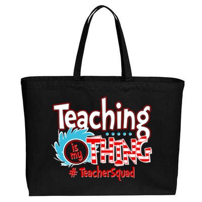 Teaching Is My Thing Teacher Squad Funny Cotton Canvas Jumbo Tote