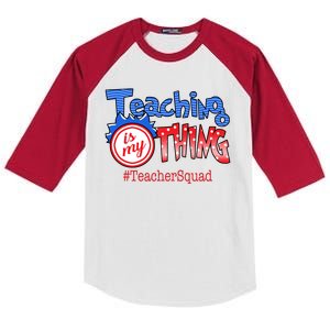 Teaching Is My Thing TeacherSquad Kids Colorblock Raglan Jersey