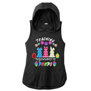 Teaching My Favorite Peeps Cute Easter Bunnies Ladies PosiCharge Tri-Blend Wicking Draft Hoodie Tank