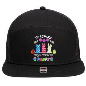 Teaching My Favorite Peeps Cute Easter Bunnies 7 Panel Mesh Trucker Snapback Hat