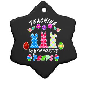 Teaching My Favorite Peeps Cute Easter Bunnies Ceramic Star Ornament