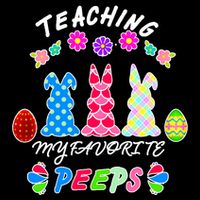 Teaching My Favorite Peeps Cute Easter Bunnies Cropped Pullover Crew