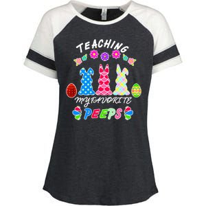 Teaching My Favorite Peeps Cute Easter Bunnies Enza Ladies Jersey Colorblock Tee