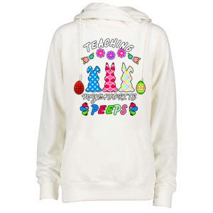 Teaching My Favorite Peeps Cute Easter Bunnies Womens Funnel Neck Pullover Hood