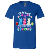 Teaching My Favorite Peeps Cute Easter Bunnies V-Neck T-Shirt